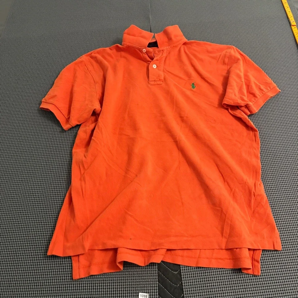 Polo Ralph Lauren Mens Orange Short Sleeve Cotton Pique Polo Shirt Size L